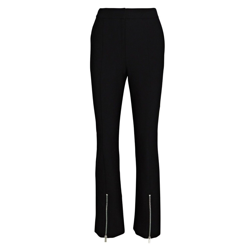 Womens Derek Lam 10 Crosby Van Cropped Zipper Pants Black High Waist Size 4